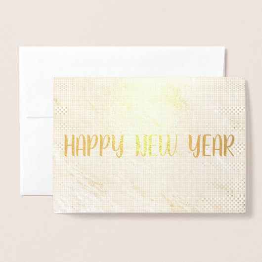 Happy New Year Greetings Card Folie Kaarten (Voorkant met envelop)