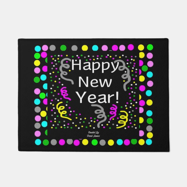 Happy New Year Greetings door Mat (Voorkant)
