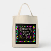 Happy New Year Greetings Grocery Tas (Achterkant)