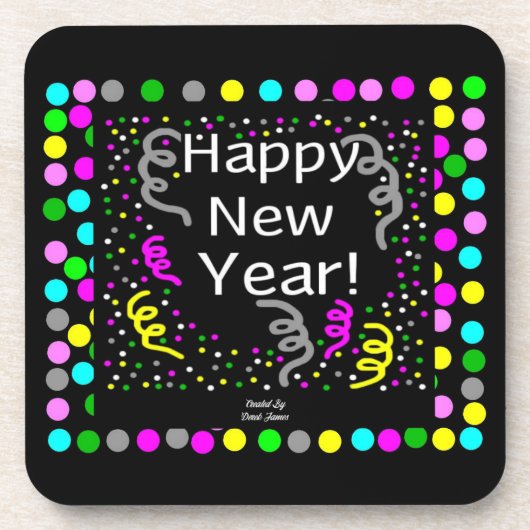 Happy New Year Greetings Hard Plastic Onderzetter (Voorkant)
