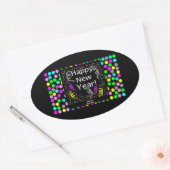 Happy New Year Greetings Oval Sticker (Envelop)