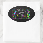 Happy New Year Greetings Oval Sticker (Tas)