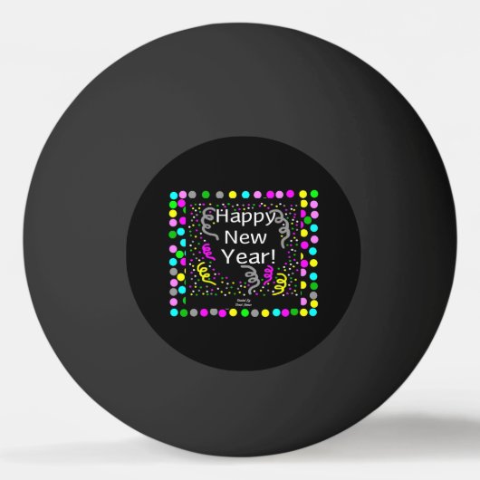 Happy New Year Greetings Ping Pong Ball (Voorkant)