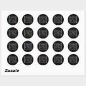 Happy New Year Greetings Round Sticker (Vel)