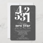 Happy New Year Grey Countdown Bewegende Aankondigi Feestdagenkaart (Voorkant)