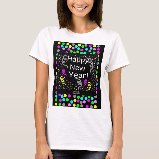 Happy New Year Groetjes Vrouwen Witte T Shirt (Voorkant)