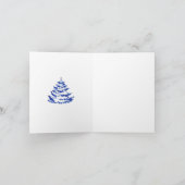 Happy New Year Hand-drawn White Blue Postcard Kaart (Binnen)