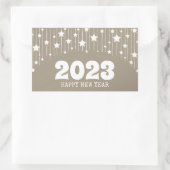 Happy New year hangende sterren garland Rechthoeki Rechthoekige Sticker (Tas)