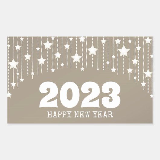 Happy New year hangende sterren garland Rechthoeki Rechthoekige Sticker (Voorkant)