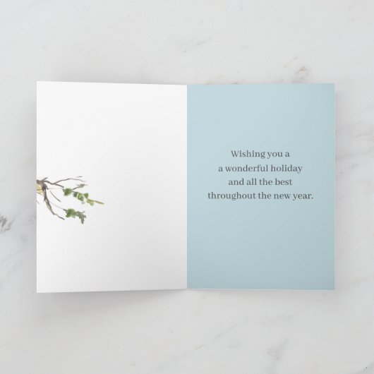 Happy New Year Hawk Winter Tree Winter Sky Kaart (Binnen)