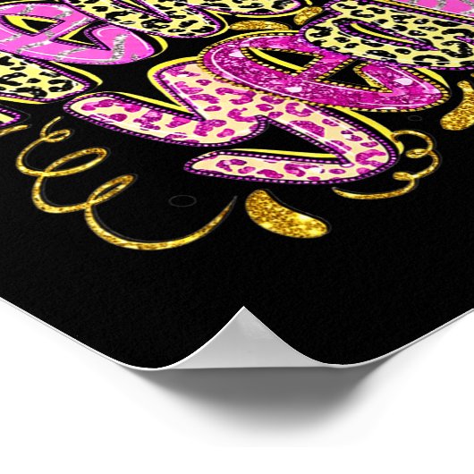 Happy New Year Hello 2026 Retro Leopard  Poster (Hoek)