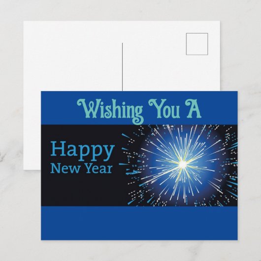 Happy New Year Holiday Briefkaart (Voorkant / Achterkant)