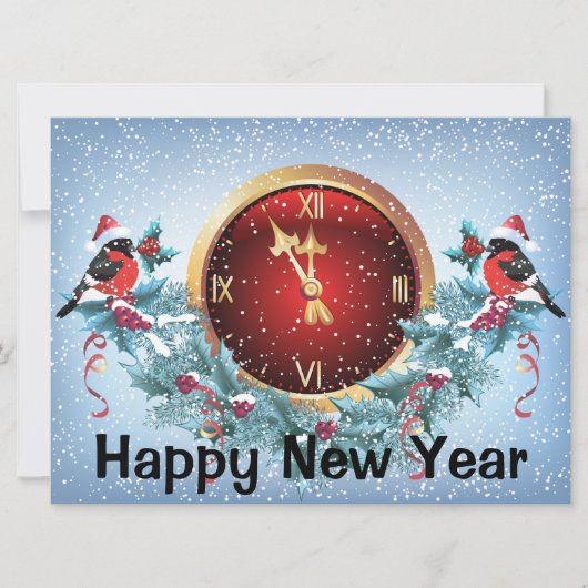 Happy New Year Holiday Card Feestdagenkaart (Voorkant)