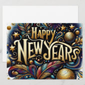 Happy New Year Holiday Card Feestdagenkaart (Voorkant / Achterkant)