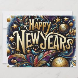 Happy New Year Holiday Card Feestdagenkaart
