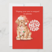 Happy new year holiday cards dog festive red feestdagenkaart (Voorkant)