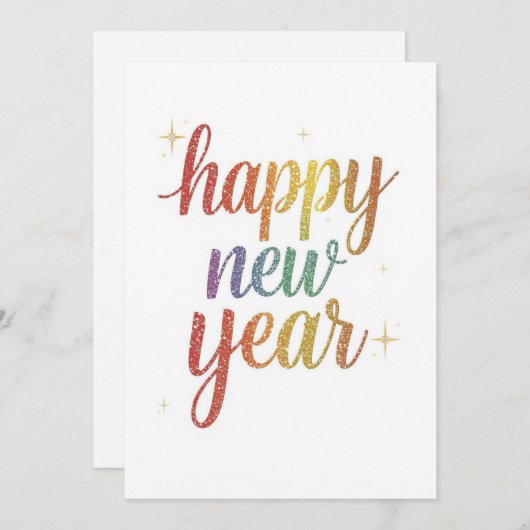 Happy new year holiday elegant Flat Card (Voorkant / Achterkant)