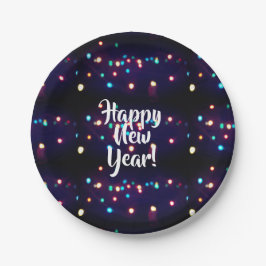 Happy New Year Holiday-lampjes Papieren Bordje