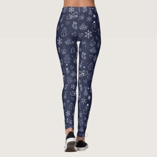 Happy New Year Holiday Trendy kerstversiering Leggings (Achterkant)