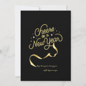 Happy new year holidaycards black gold stars spark feestdagenkaart (Voorkant)
