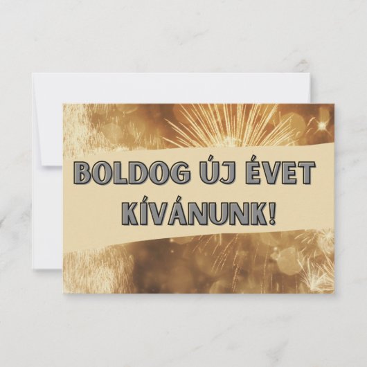 Happy New Year Hongaarse kaart (Voorkant)