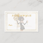 Happy New Year Hot Woman Balloons Gift Card Visitekaartje (Voorkant)