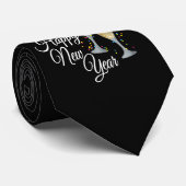 Happy New Year I Champagne Glasses Stropdas (Opgerold)