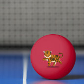 "Happy New Year" in het Chinees 2022 Tiger Red Pingpongbal (Net)