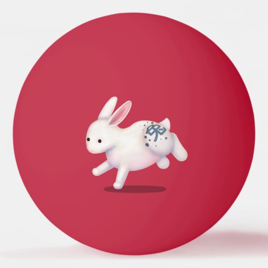 "Happy New Year" in het Chinese Zodiac Rabbit Pingpongbal (Voorkant)