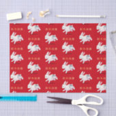 "Happy New Year" in het Chinese Zodiac Rabbit Tissuepapier (Craft)