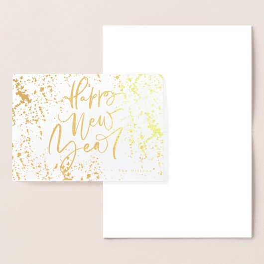 Happy New Year in Real Folie handgeschreven tekst Folie Kaarten (Display)