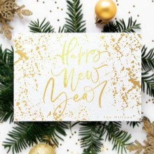 Happy New Year in Real Folie handgeschreven tekst Kaarten