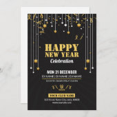 Happy New Year Invitation Flyer Kaart (Voorkant / Achterkant)
