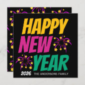 Happy New Year Kaart (Voorkant / Achterkant)