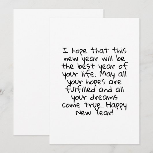 HAPPY NEW YEAR KAART (Voorkant / Achterkant)