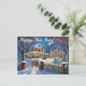 Happy New Year-kaart Briefkaart (Staand voorkant)