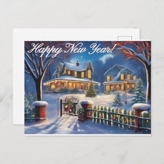 Happy New Year-kaart Briefkaart (Voorkant / Achterkant)