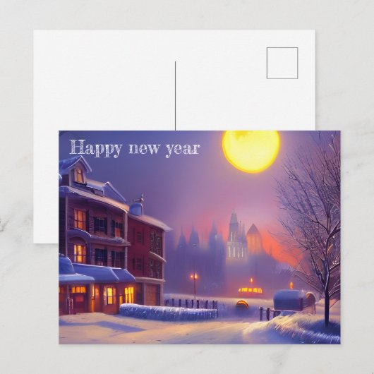 Happy New Year-kaart Feestdagenkaart (Voorkant / Achterkant)