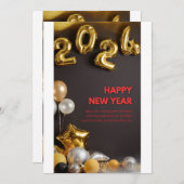 Happy New Year-kaart Feestdagenkaart (Voorkant / Achterkant)