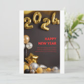 Happy New Year-kaart Feestdagenkaart (Staand voorkant)