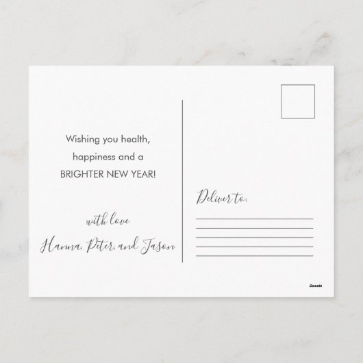 Happy New Year Kalligrafie script Foto Briefkaart (Achterkant)