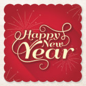 Happy New Year Kartonnen Onderzetters (Voorkant)