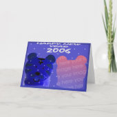 Happy New Year Kat Feestdagen Kaart (Voorkant)