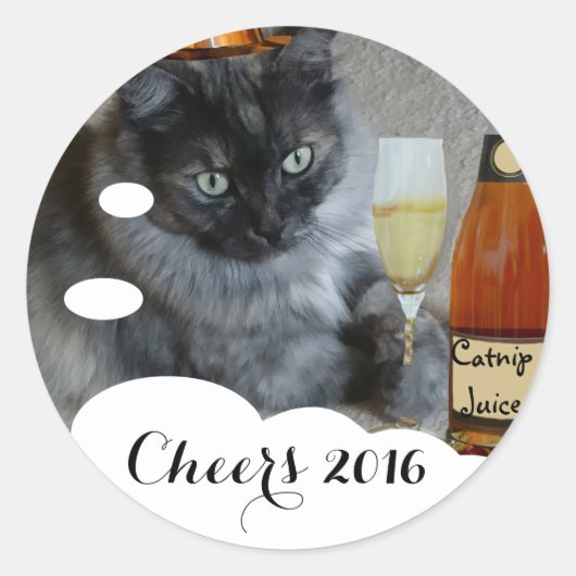 Happy New Year (kat) sticker van RoseWrites (Voorkant)