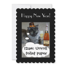 Happy New Year (kat) Uitnodiging van RoseWrites