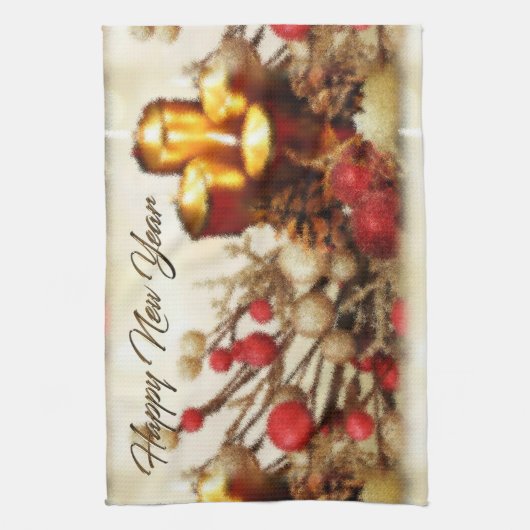 Happy New Year Kitchen Towel Theedoek (Verticaal)