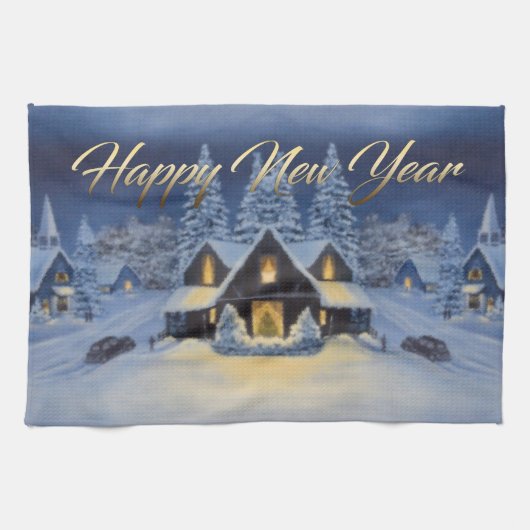 Happy New Year Kitchen Towel Theedoek (Horizontaal)