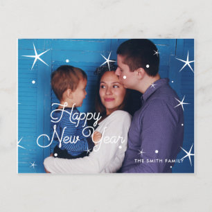 Happy New Year klassieke familiefoto Briefkaart