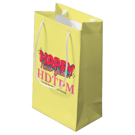 HAPPY NEW YEAR KLEIN CADEAUZAKJE (Achterkant Gekanteld)