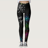 Happy new year kleurig vuurwerkscript leggings (Voorkant)